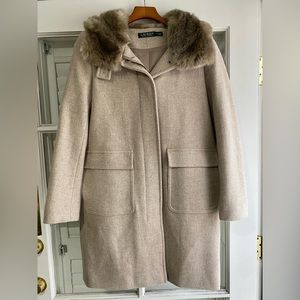Lauren by Ralph Lauren beige faux fur coat